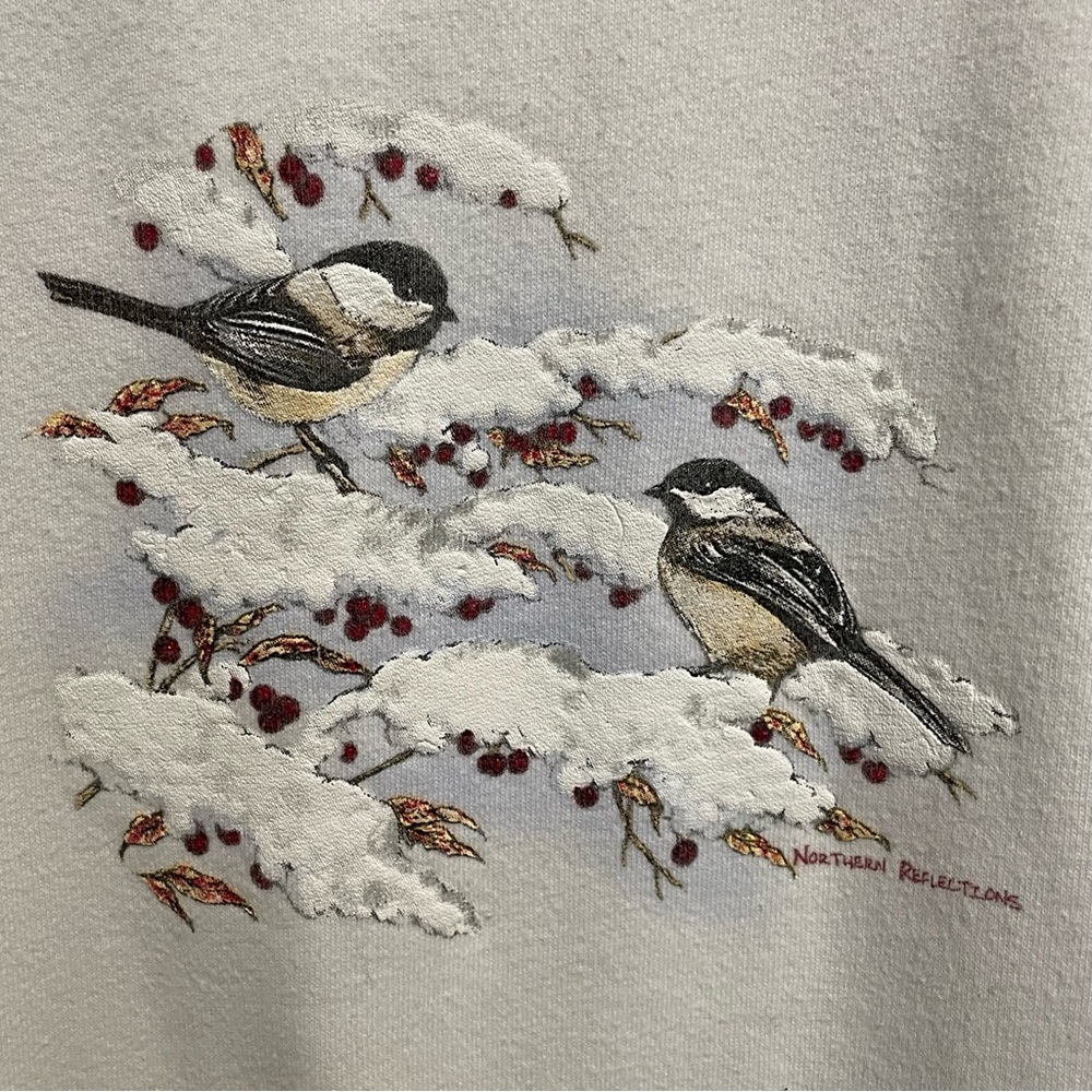 Northern Reflctions Vintage 90s Sweatshirt Women’s Small Winter Birds - Picture 7 of 11